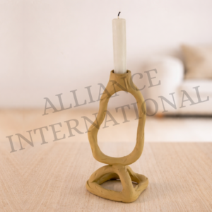 handcrafted cast aluminium abstract candle holder