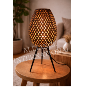 handcrafted perforated metal pendant hanging light with warm ambient glow