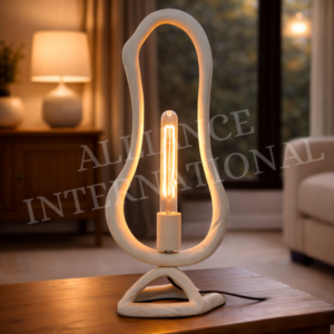 modern organic loop shape cast aluminium table lamp