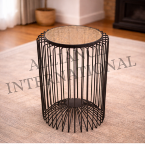 handcrafted geometric pattern metal nesting console table set of 3