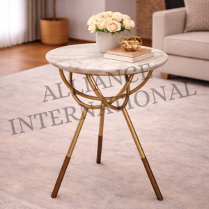 luxury copper finish metal side table / accent table